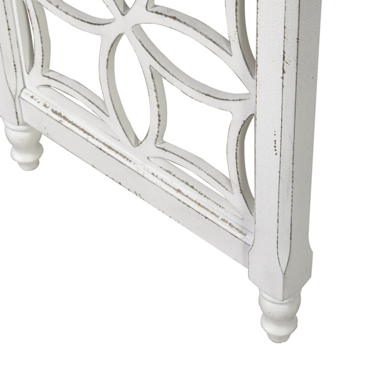Antique White Traditional Writing Desk with Keyboard Tray