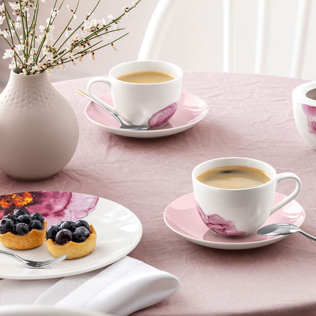 Pink Porcelain Floral Coffee Saucer