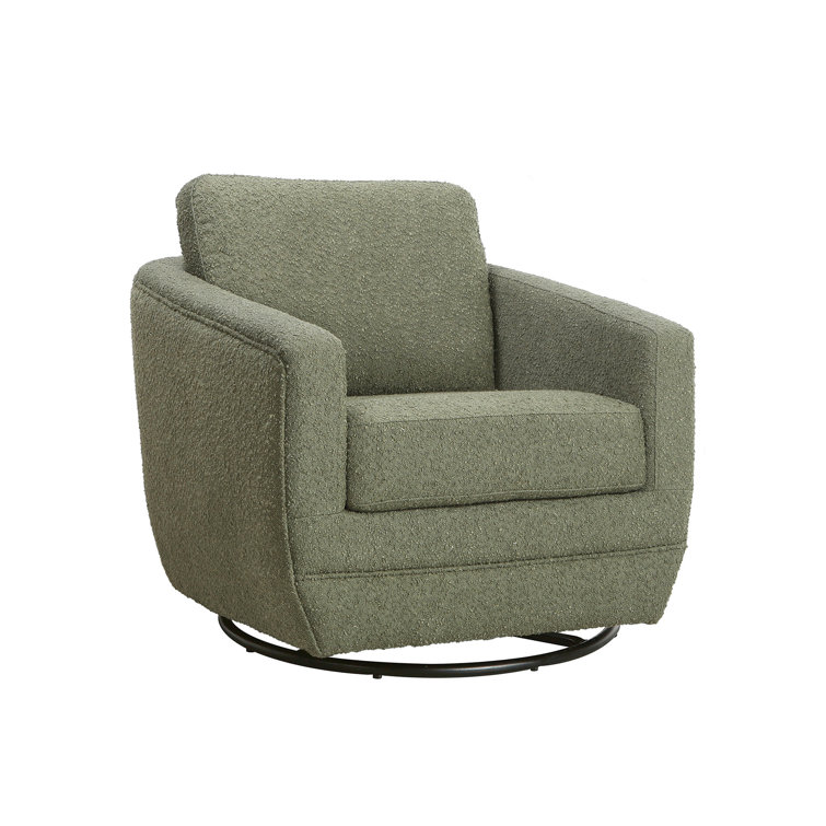 Sage Boucle Upholstered Swivel Glider Chair for Nursery