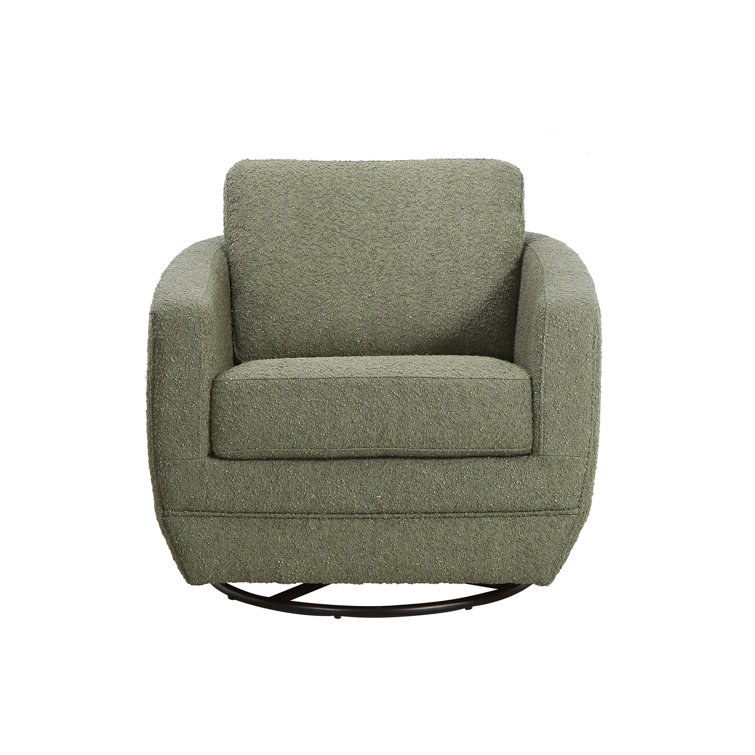 Sage Boucle Upholstered Swivel Glider Chair for Nursery