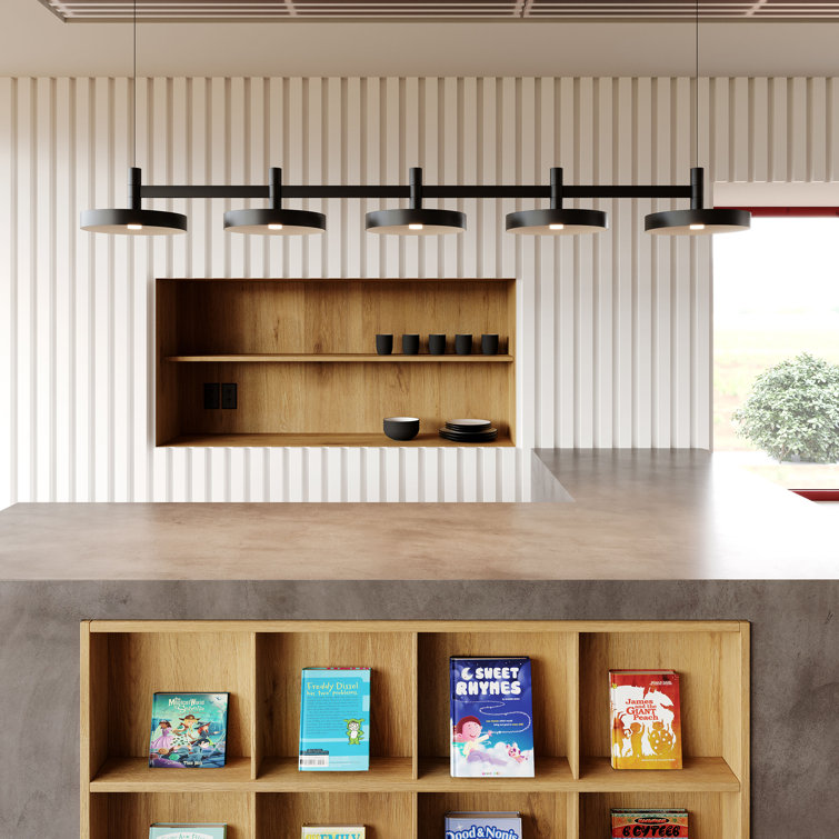 Systema Staccato 57'' Black Aluminum LED Kitchen Island Pendant