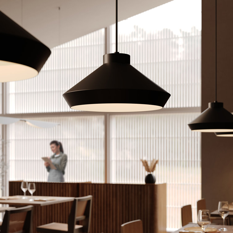 Koma 7.25" Modern LED Pendant Light in Satin Black