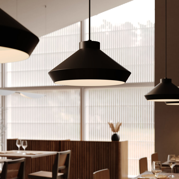 Koma 7.25" Modern LED Pendant Light in Satin Black