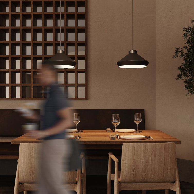 Koma 7.25" Modern LED Pendant Light in Satin Black