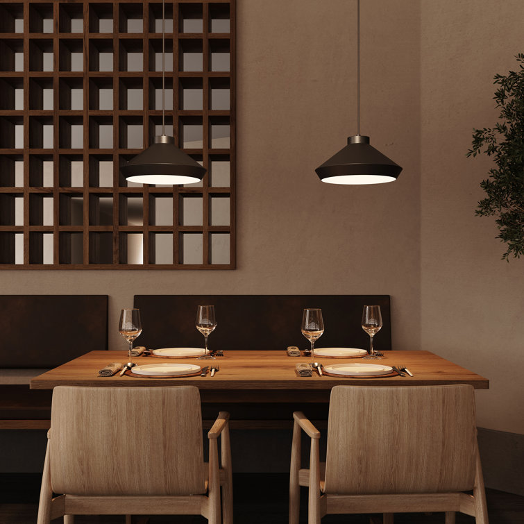 Koma 7.25" Modern LED Pendant Light in Satin Black