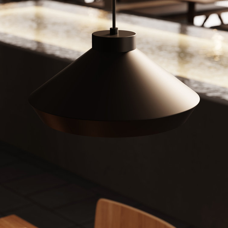 Koma 7.25" Modern LED Pendant Light in Satin Black