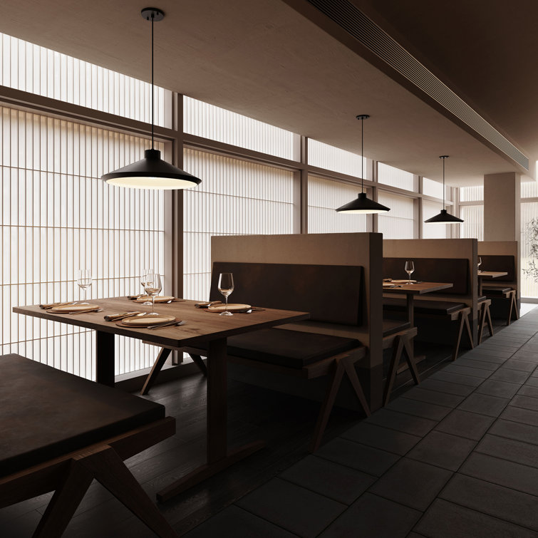 Satin Black Koma Pendant Light with LED and Incandescent Illumination