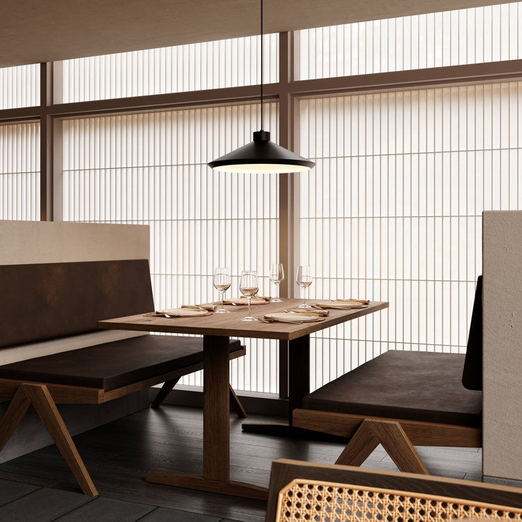 Satin Black Koma Pendant Light with LED and Incandescent Illumination