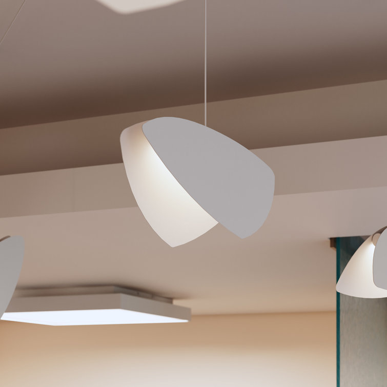Papillons 9-Light Black Aluminum LED Pendant with Satin White Shades