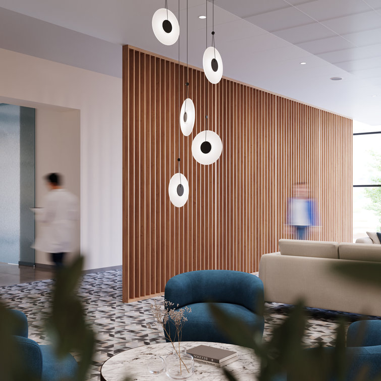 Meclisse Satin Black LED Cluster Pendant with Etched Glass