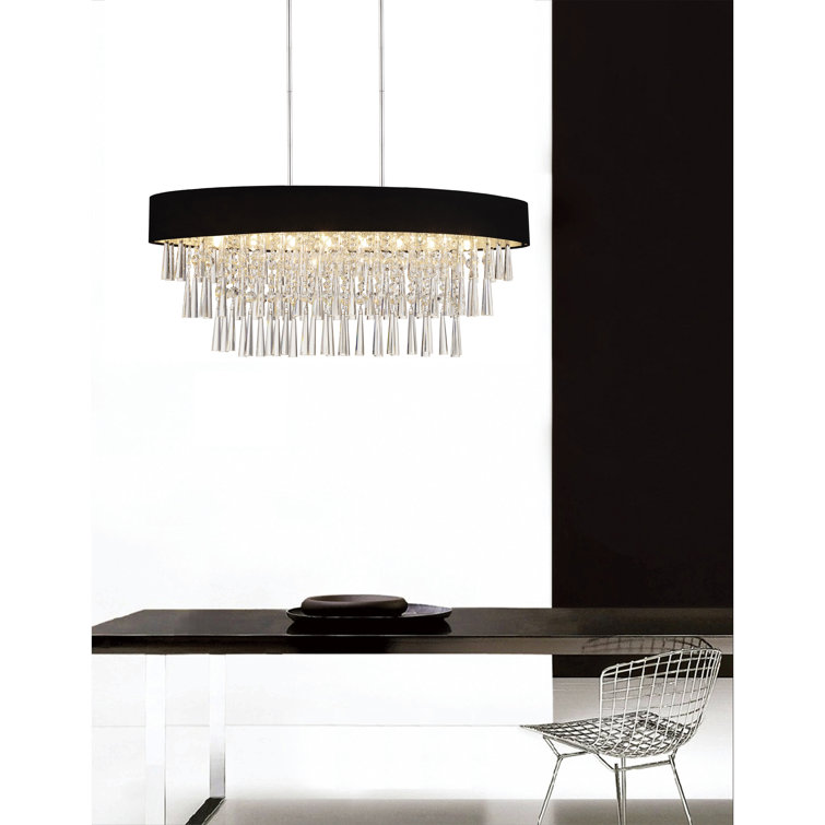 Black Crystal 8-Light Tiered Chandelier