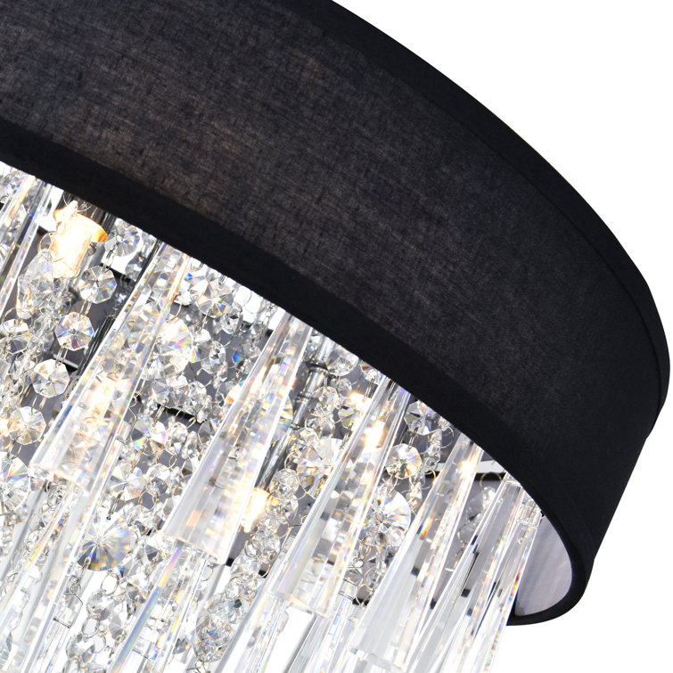 Black Crystal 8-Light Tiered Chandelier