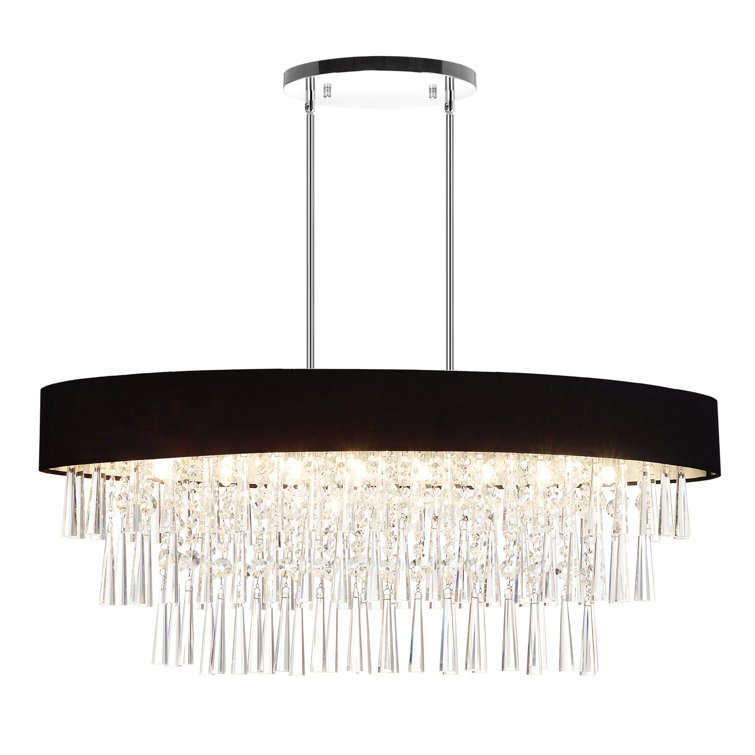 Black Crystal 8-Light Tiered Chandelier