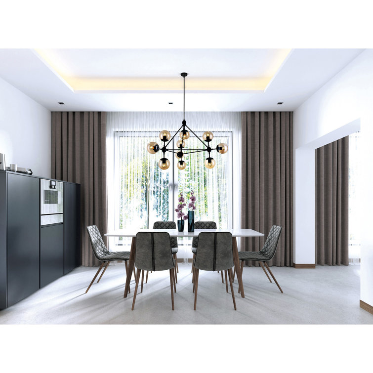 Astralis 39" Black Stainless Steel Sputnik Chandelier with Clear Glass