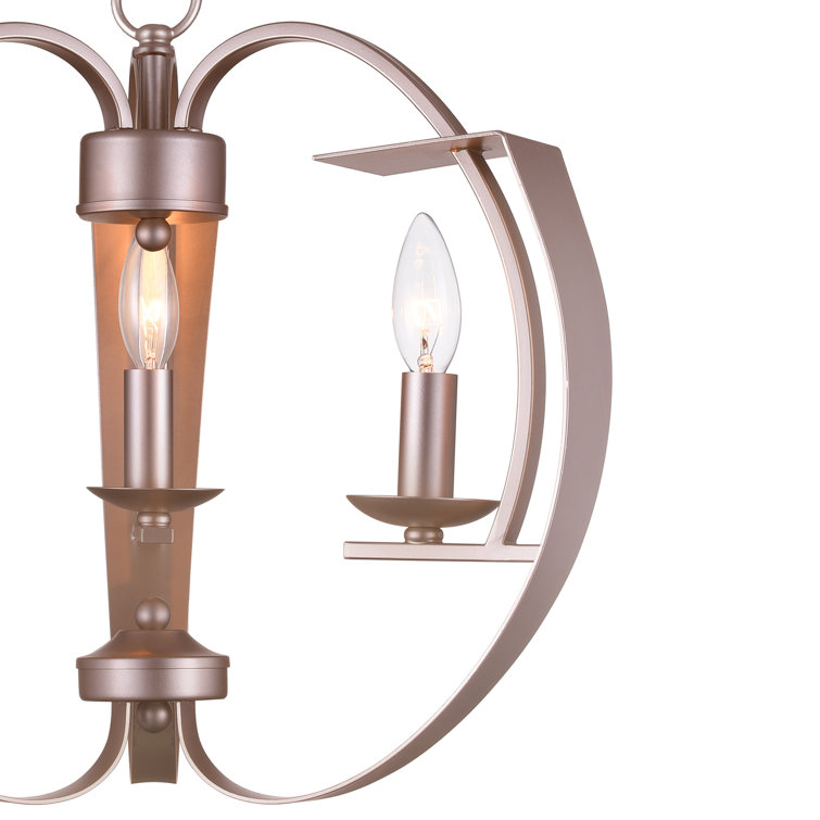 Silver Metal 3-Light Sphere Chandelier with Adjustable Chain
