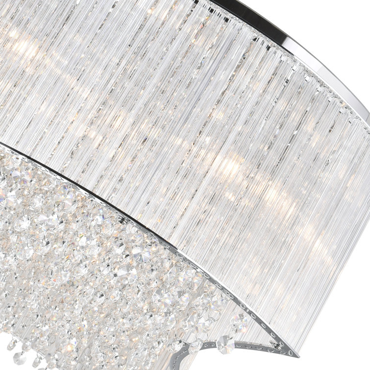 Elsa Chrome and Crystal 10-Light Geometric Chandelier