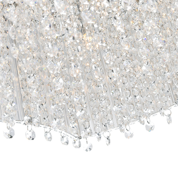 Elsa Chrome and Crystal 10-Light Geometric Chandelier
