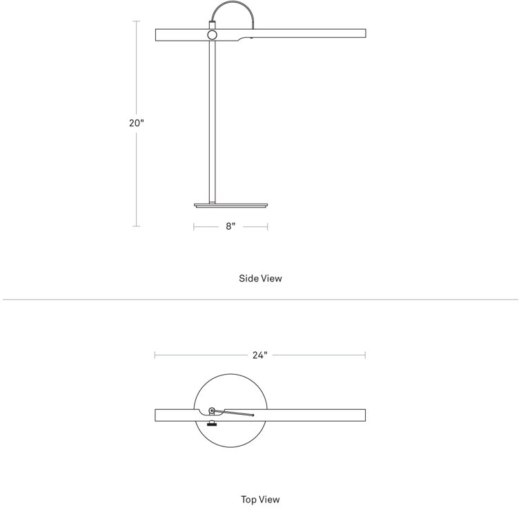 Adjustable Walnut and Black Metal Task Table Lamp