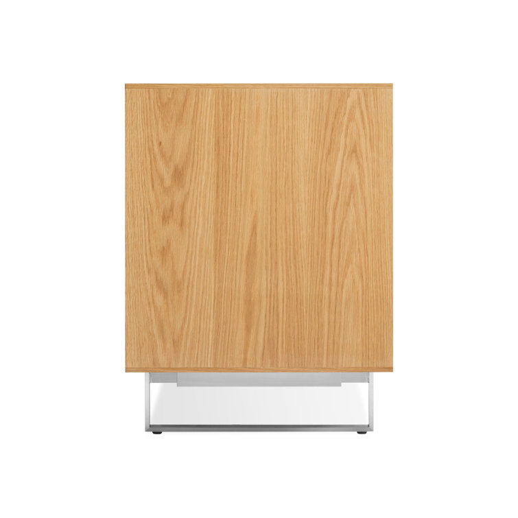 White Oak and Stainless Steel Mid-century Modern 6-Drawer Dresser
