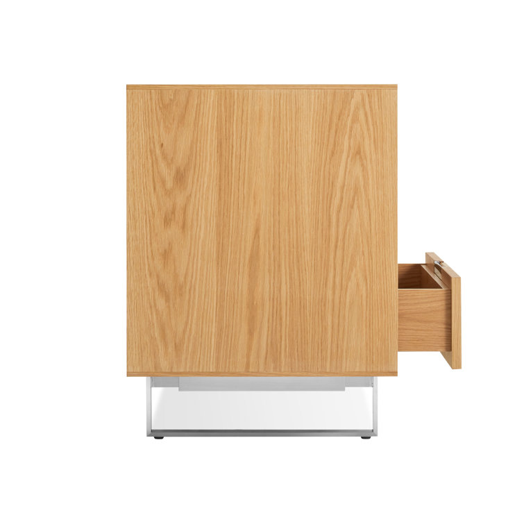 White Oak and Stainless Steel Mid-century Modern 6-Drawer Dresser