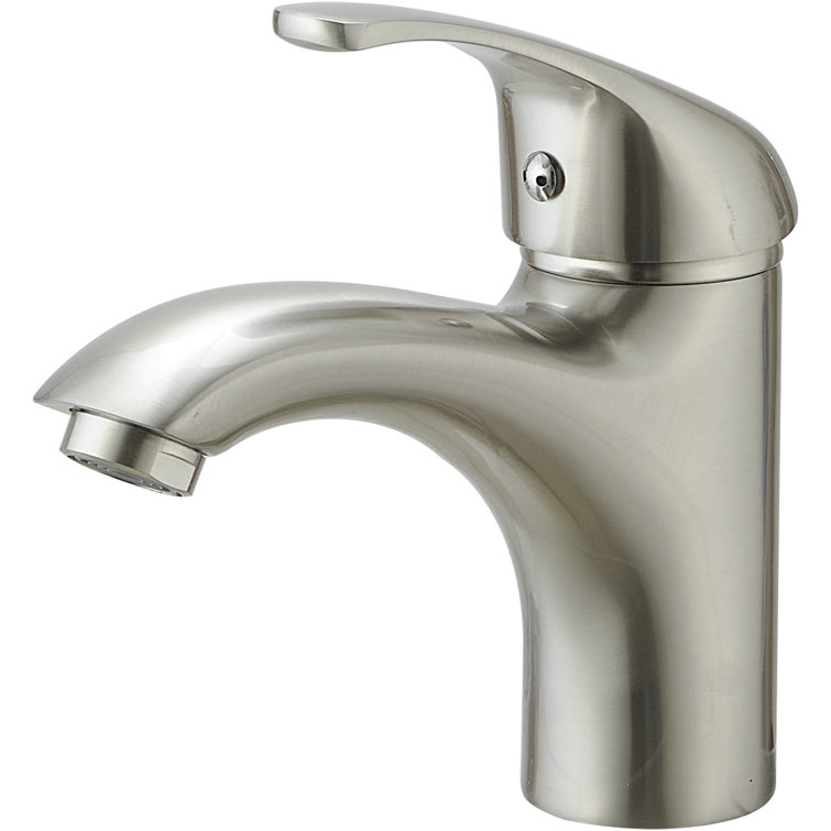 Brushed Nickel Single-Handle Low-Arc Bathroom Faucet