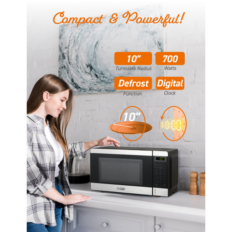 Compact Stainless Steel Microwave Oven for RV with Digital Display