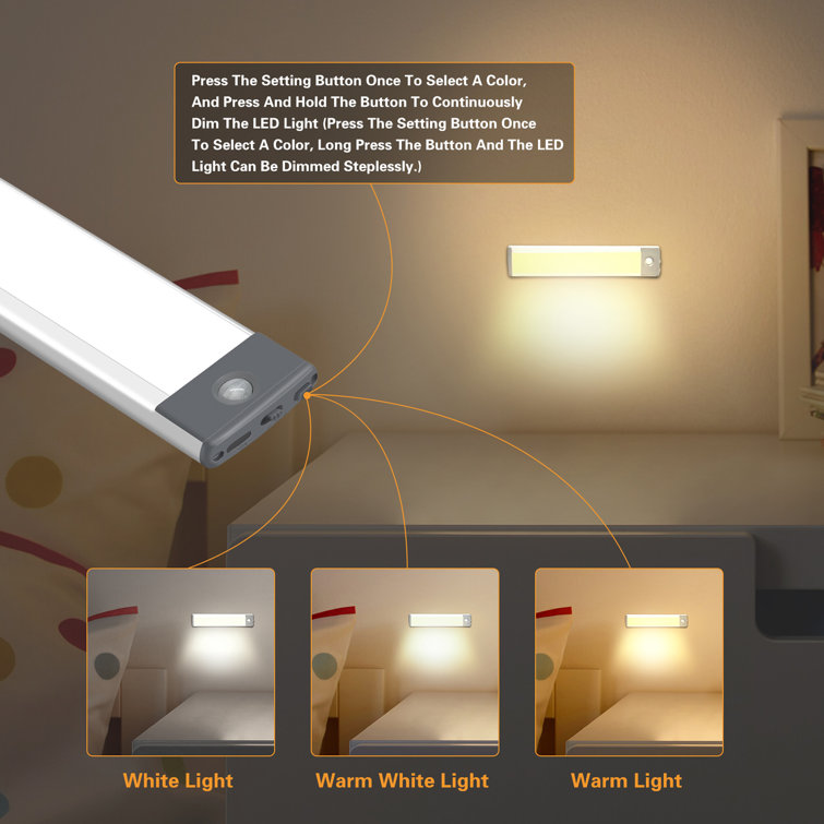 LEPOTEC 13.3 Inch 60 LED Wireless Motion Sensor Cabinet Light