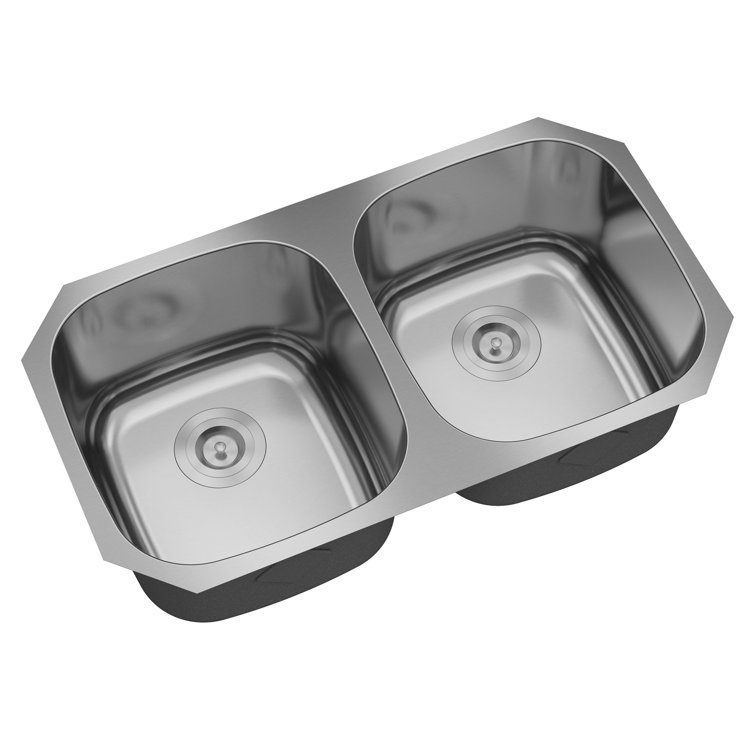 32'' Stainless Steel Double Bowl Undermount Kitchen Sink