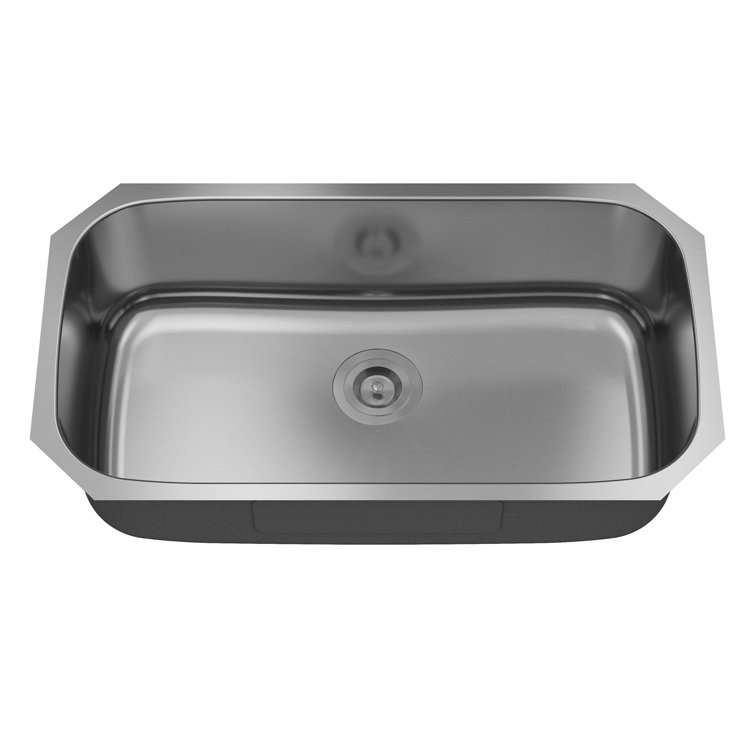 32'' Brushed Stainless Steel Undermount Single Bowl Kitchen Sink