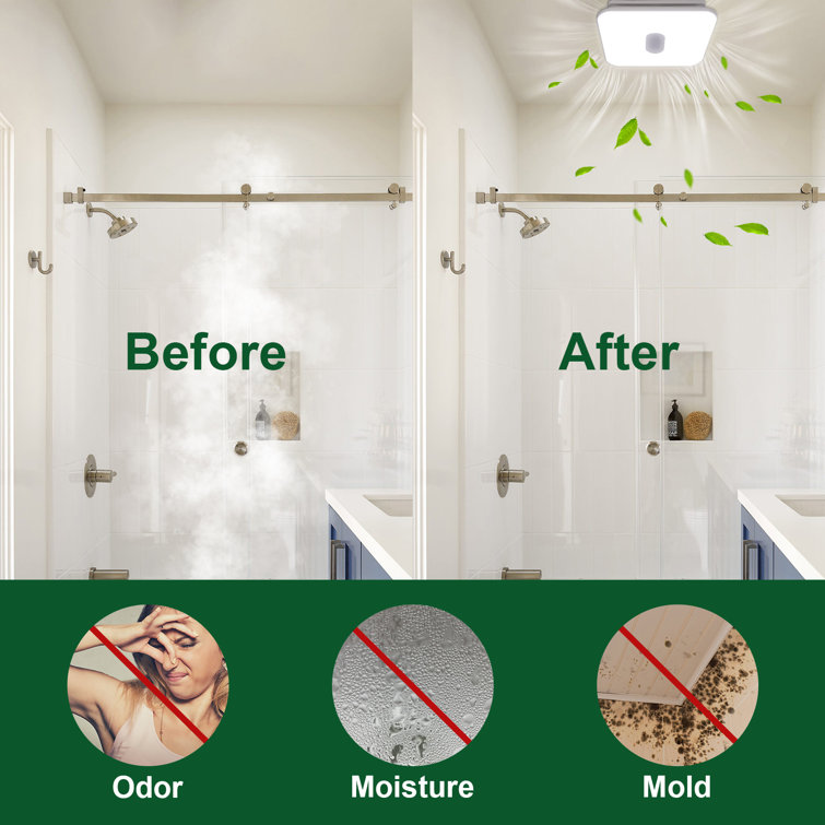 Silver Energy Star Ceiling Mount Bathroom Ventilation Fan with Light