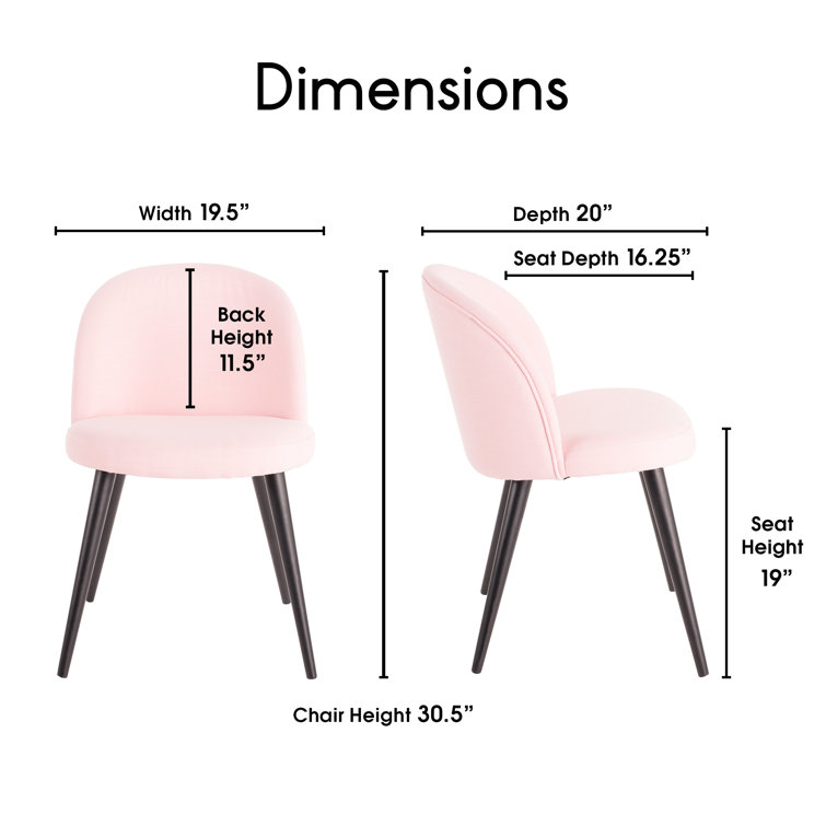 Elle Decor Cami French Pink Petite Vanity Chair