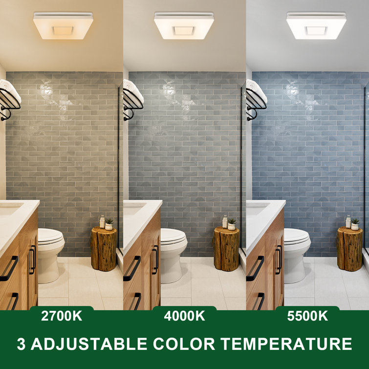 Matte Black LED Ceiling Mount Exhaust Fan with Night Light