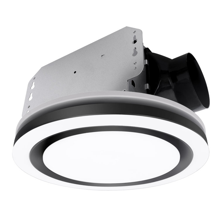 Matte Black 90 CFM Bathroom Ventilation Fan with LED Light