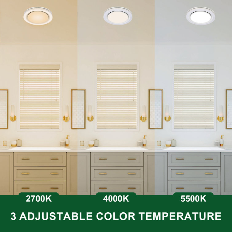 Matte Black 90 CFM Bathroom Ventilation Fan with LED Light
