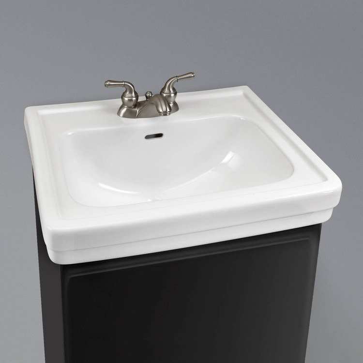 Cotton White Ceramic Pedestal Bathroom Sink with Overflow