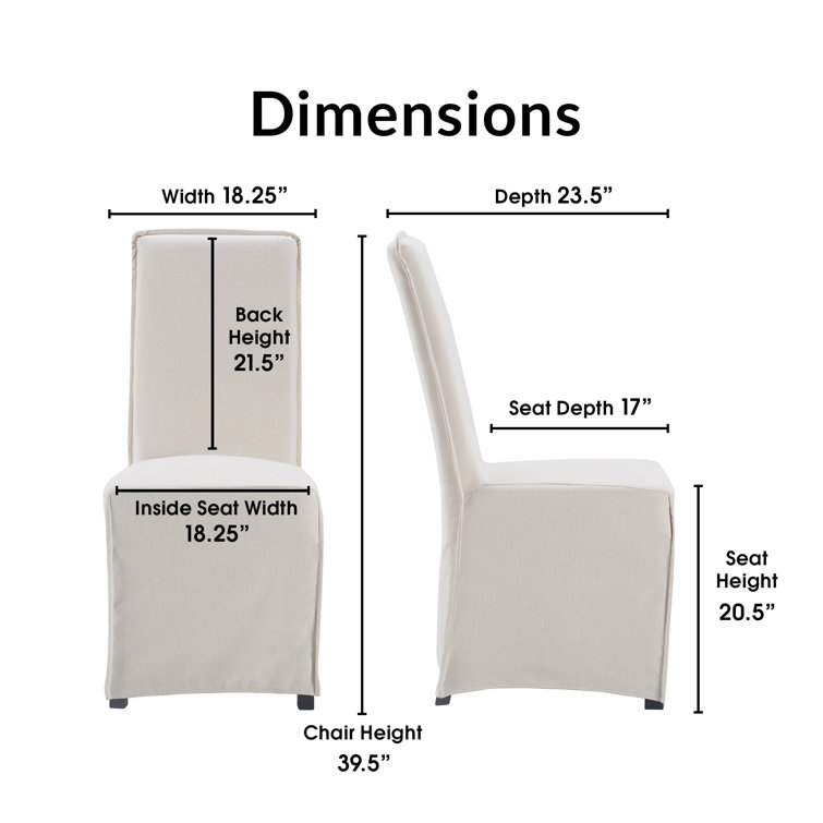 Ivory Linen Upholstered High Back Parsons Side Chair Set