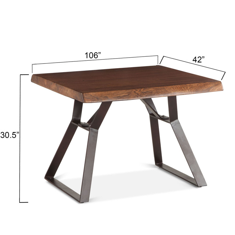 Walnut and Iron Industrial Rectangular End Table