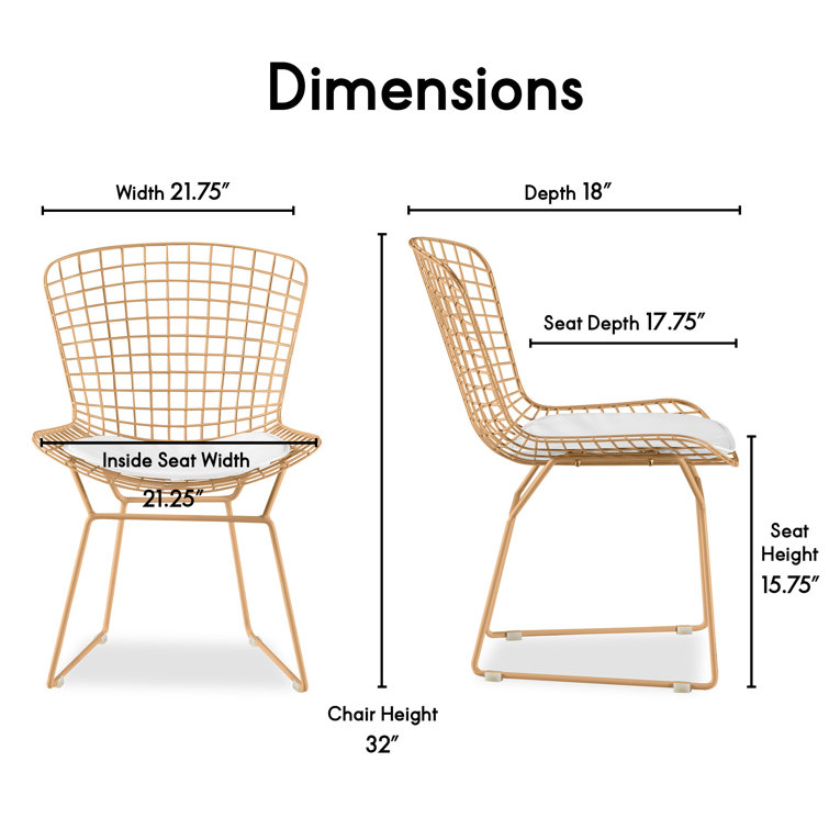 Mid-Century French Gold Metal Slat Side Chair Set