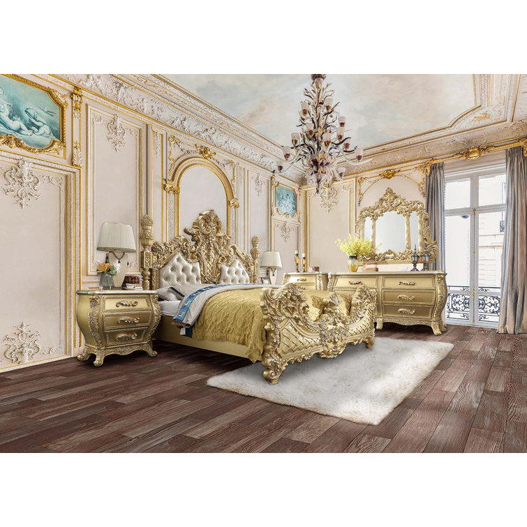 Regal Gold Leaf Motif 54" x 60" Wall Mirror