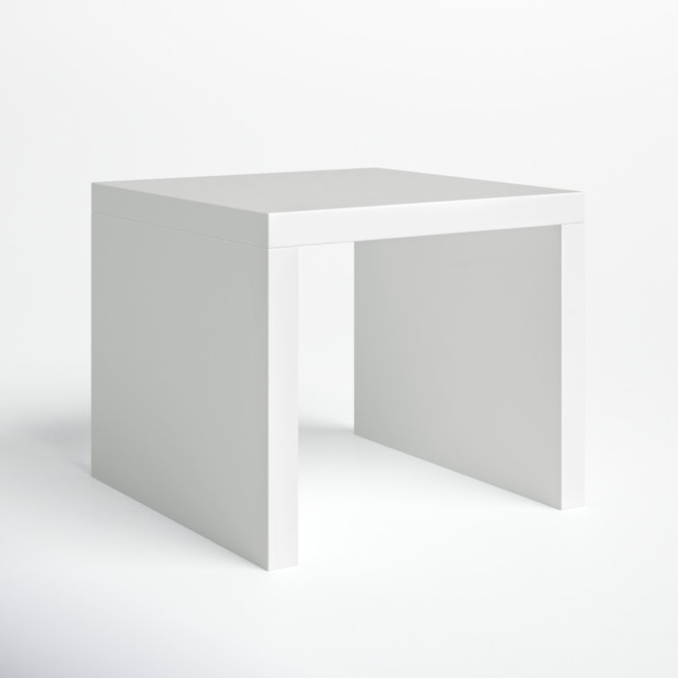White MDF Square Modern End Table