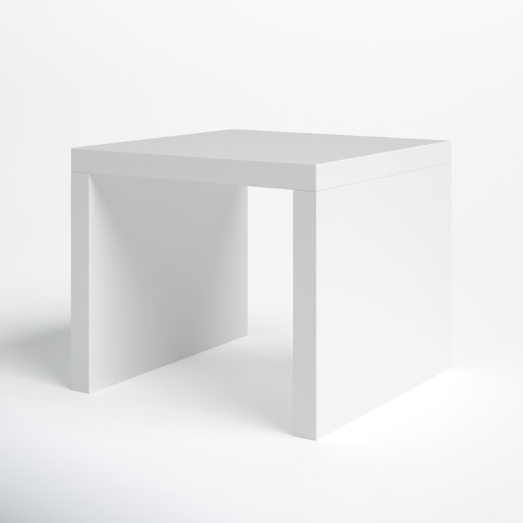 White MDF Square Modern End Table