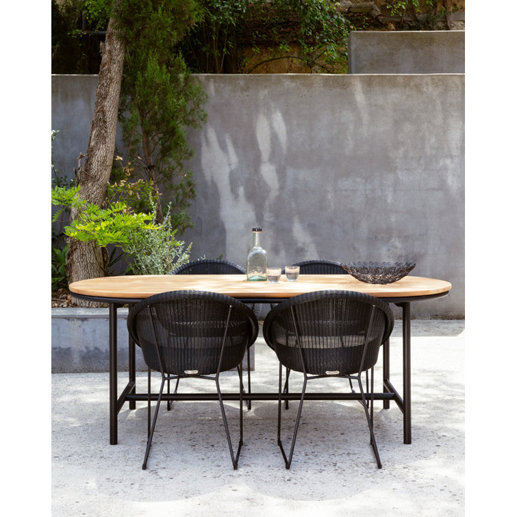 Old Lace Wicker and Aluminum Dining Chair with Cushions