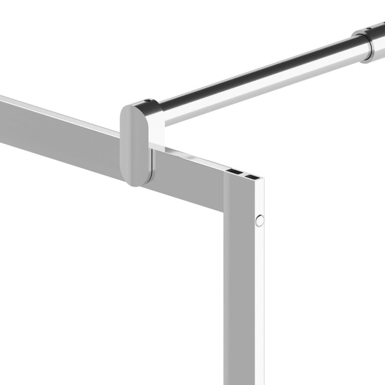 Modern Clear Glass and Aluminum Walk-In Shower Wall 55.1" x 76.8"