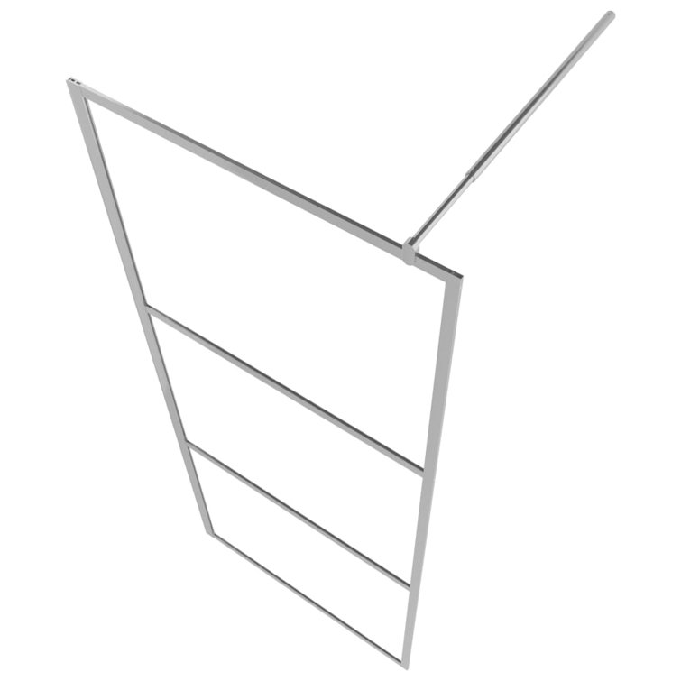 Modern Clear Glass and Aluminum Walk-In Shower Wall 55.1" x 76.8"