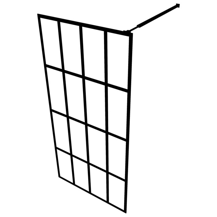 Modern Frosted Glass and Black Aluminum Walk-In Shower Screen 35.4" x 76.8"