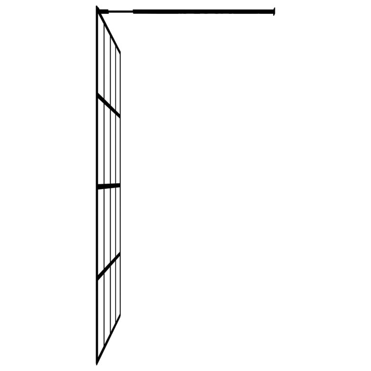 Frosted White Tempered Glass Walk-In Shower Screen with Black Frame