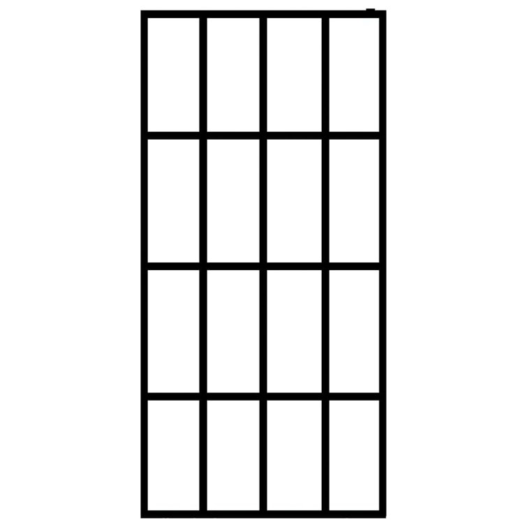 Modern Frosted Glass and Black Aluminum Walk-In Shower Screen 35.4" x 76.8"