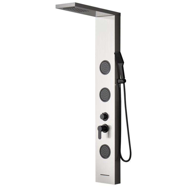 Black Nickel 57.99'' Shower Panel with Rainfall and Body Jets