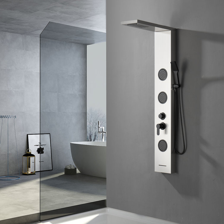 Black Nickel 57.99'' Shower Panel with Rainfall and Body Jets