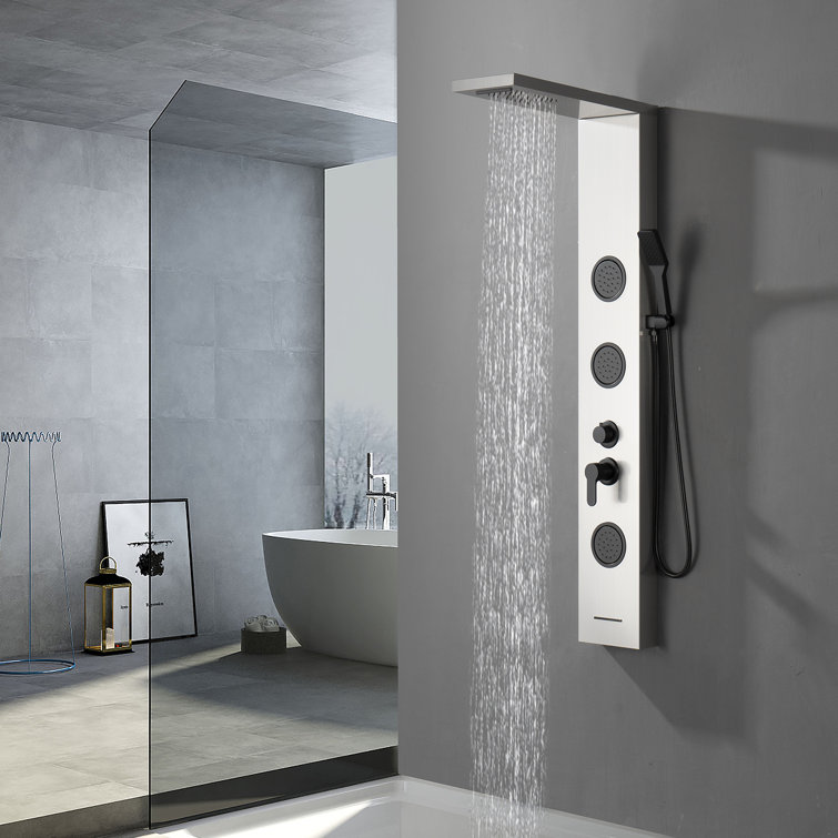Black Nickel 57.99'' Shower Panel with Rainfall and Body Jets